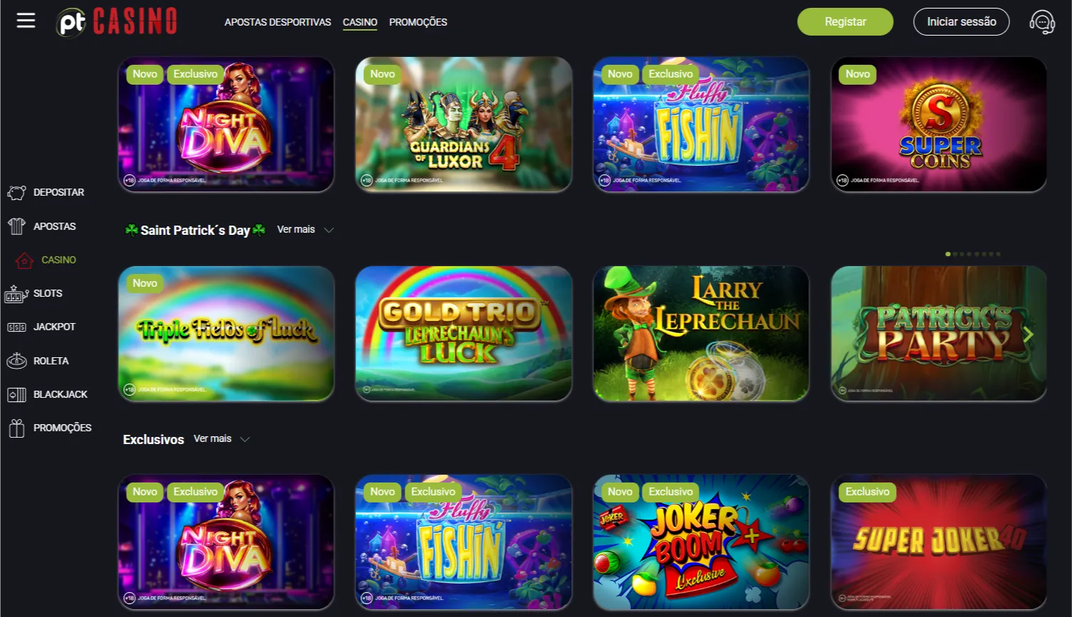 Melhores slots em casino móvel PT